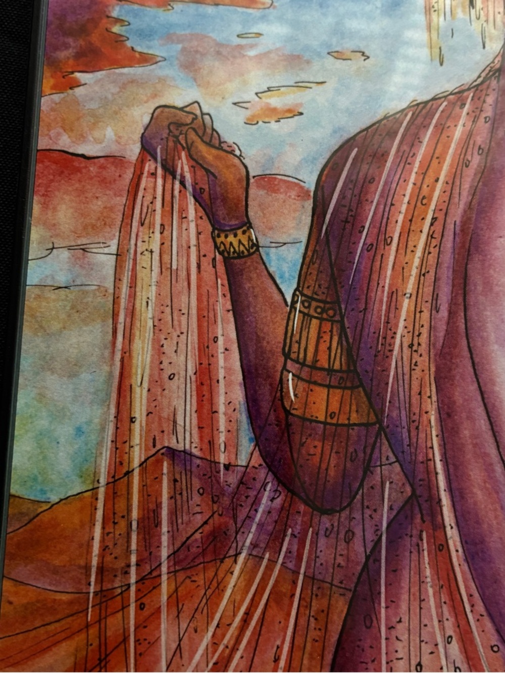 Sunset Muse Watercolor - Unbranded Purple & Orange Home Art - Picture 3 of 6